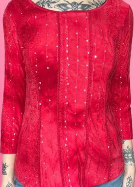 Vintage Y2K fairy sequin top